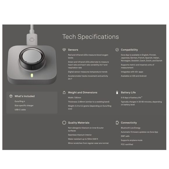 Oura Ring Gen 4 Smart Ring Size 9 Activity Tracker BLACK - New/Sealed! - Picture 4 of 4